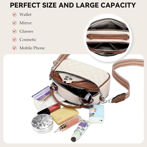 Chic Adjustable Wide Strap Crossbody Handbag - Perfect for Fashion-Forward Women - Picture 4 of 6